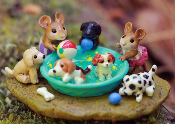 Wee Forest Folk M-711g "Puppy Party Pool" Limited