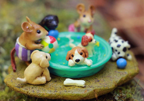 Wee Forest Folk M-711g "Puppy Party Pool" Limited