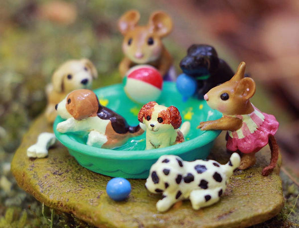 Wee Forest Folk M-711g "Puppy Party Pool" Limited